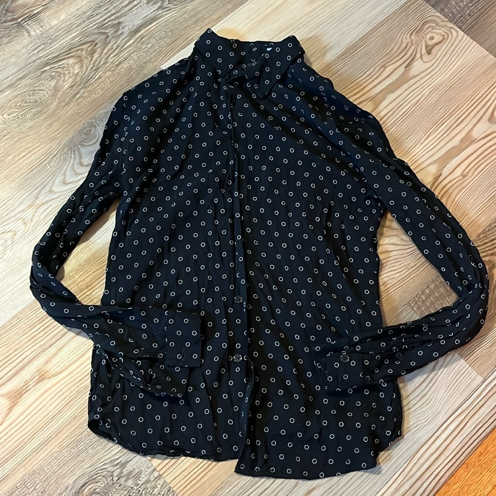 The Kooples black and white polka dot blouse